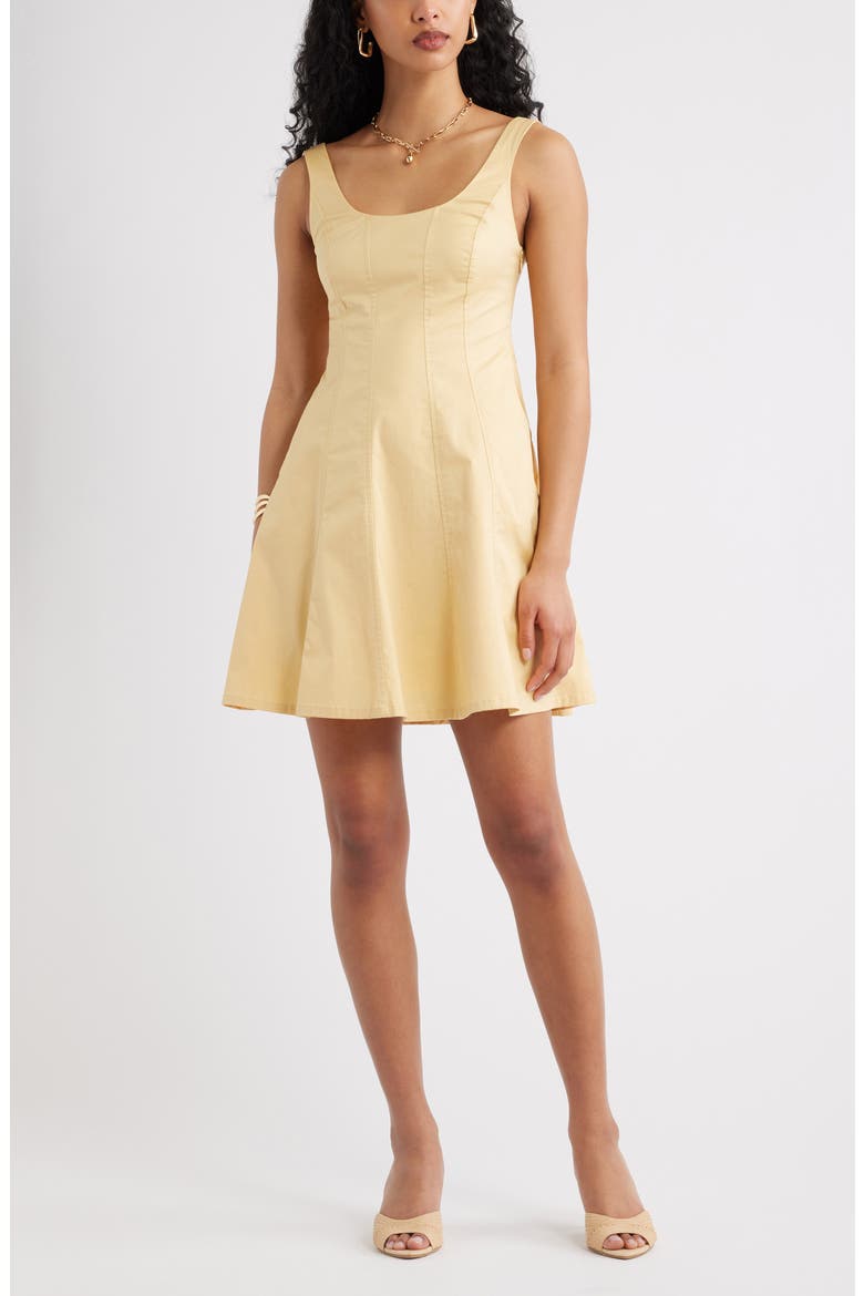 Seam Fit & Flare Poplin Minidress, Main, color, YELLOW SAHARA
