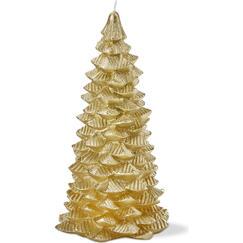 Tag Gold Fir Tree Sculpted Candle Holiday Decor Christmas In Gold