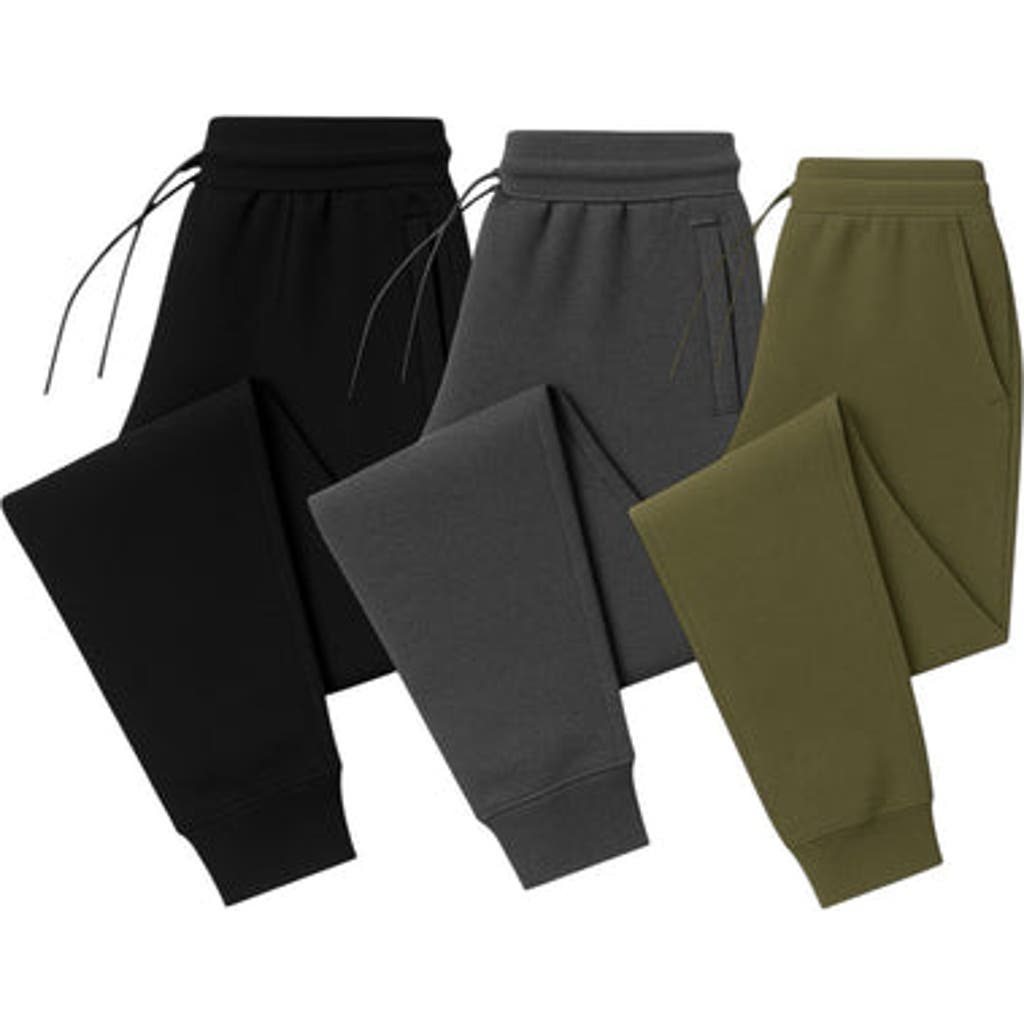 Benben 3 Pack Ultra Soft Fleece Jogger Sweatpants In Multi