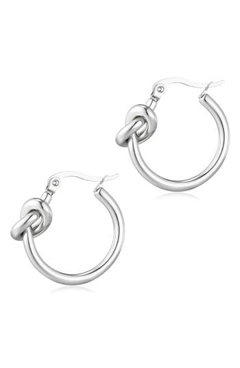 Adornia Knotted Hoop Earrings In Metallic