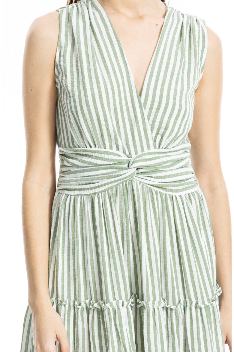 Knotted Waist Maxi Dress, Alternate, color, IVY/ WHITE STRIPE