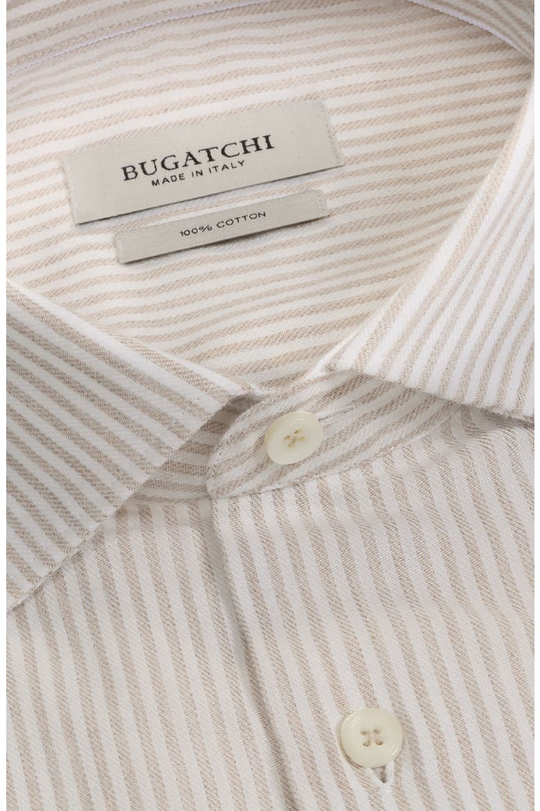 Axel Shaped Fit Striped Cotton Shirt, Alternate, color, SAND