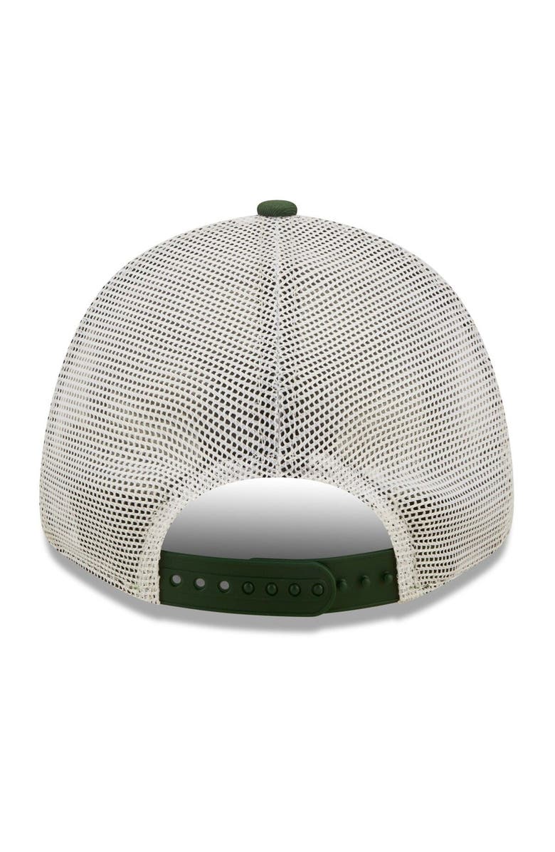 New Era Men's New Era Green/White Green Bay Packers Logo Patch Trucker 9FORTY Snapback Hat, Alternate, color, 