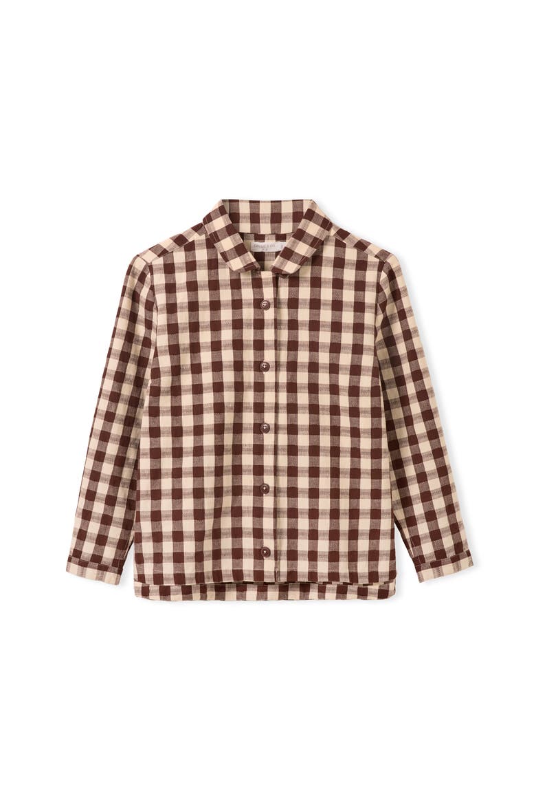 Gingham Button Through Shirt, Alternate, color, Chocolate Gingham
