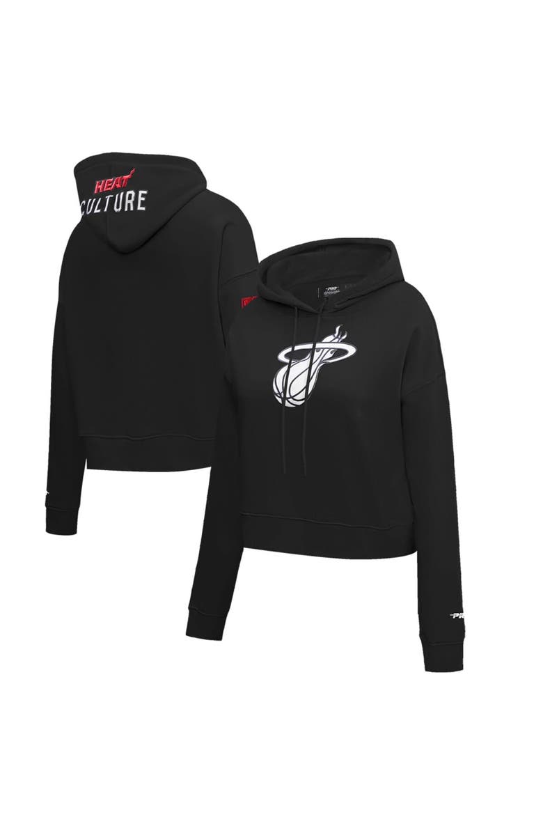 PRO STANDARD Women's Pro Standard Black Miami Heat 2023/24 City Edition Cropped Pullover Hoodie, Main, color, Black