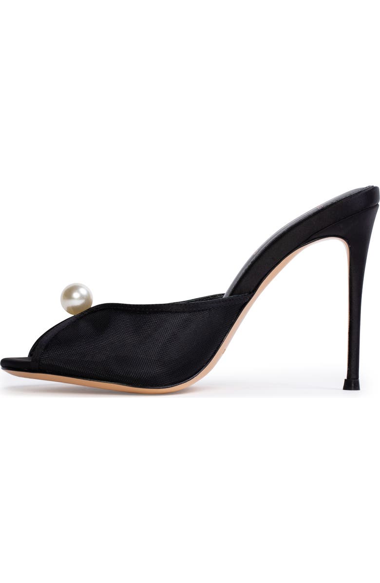 BLACK SUEDE STUDIO Sadie Peep Toe Slide Sandal, Alternate, color, Black Mesh