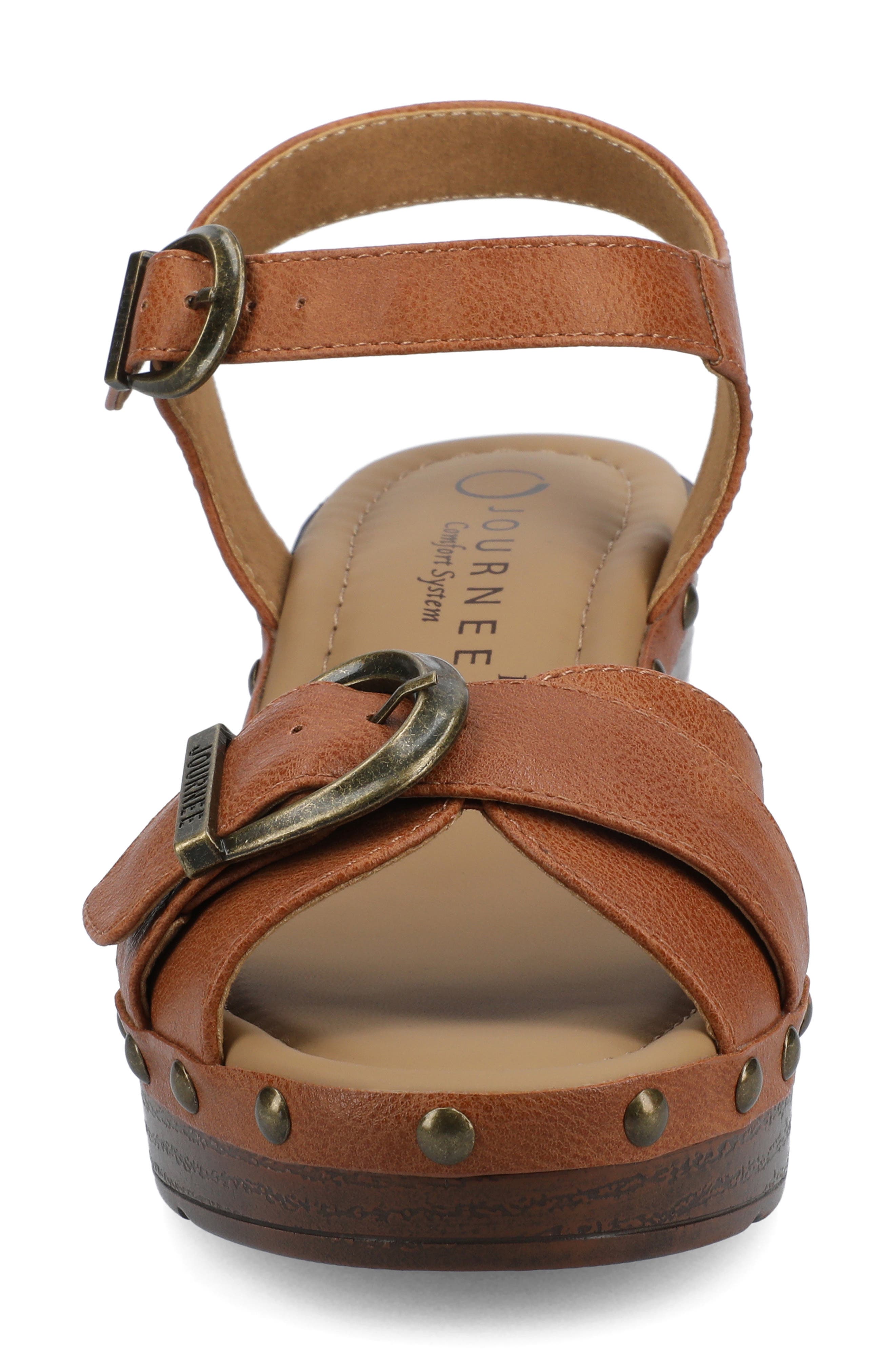 Journee Collection Sisilia Ankle Strap Platform Sandal, Alternate, color, Cognac