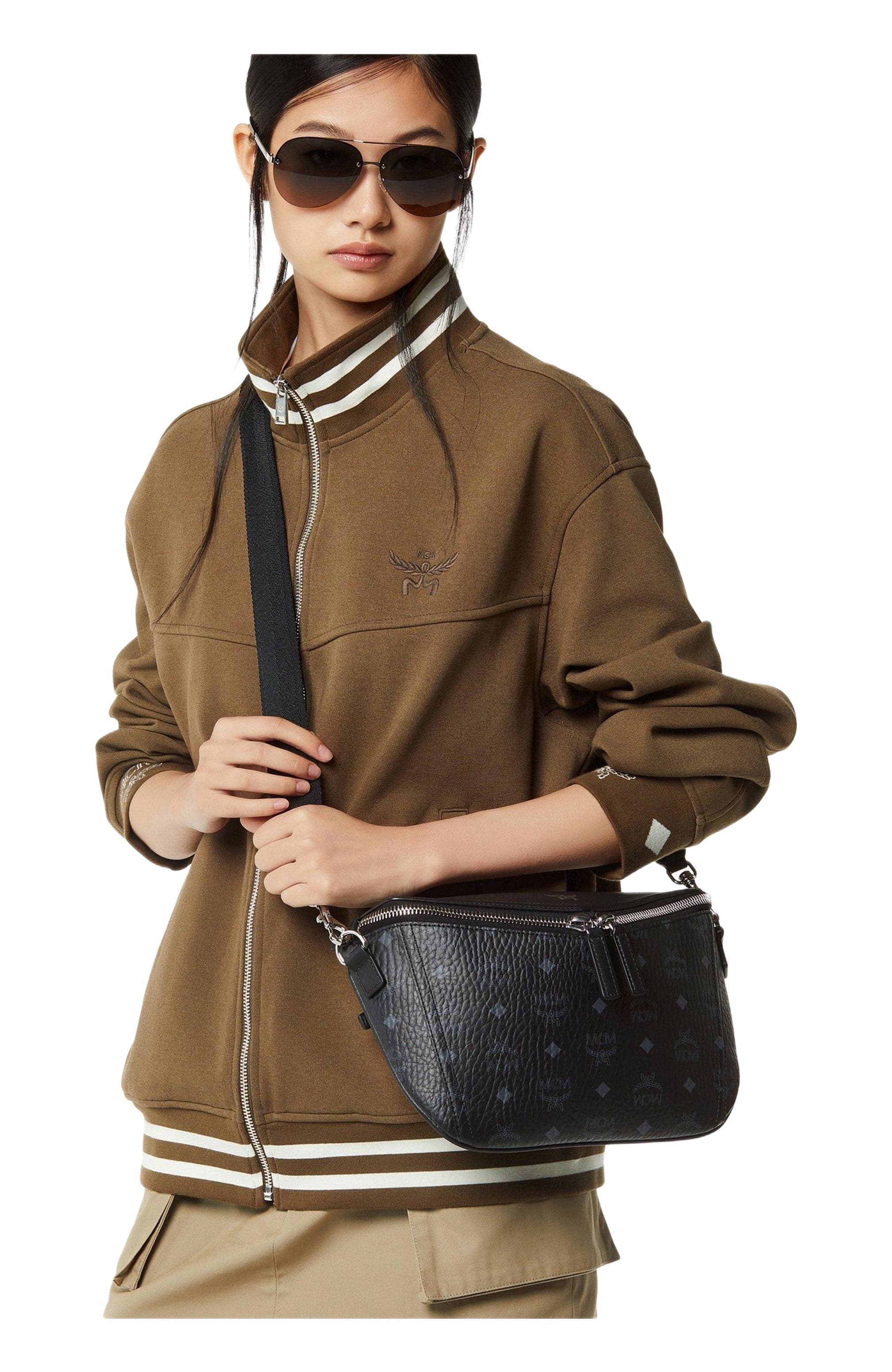 MCM Small Diamant 3D Crossbody in Visetos Leather Mix, Alternate, color, Bk