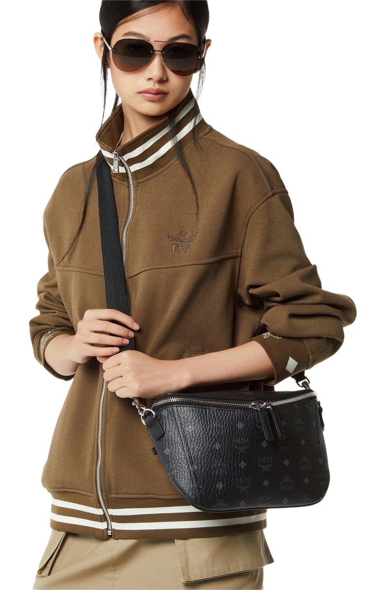 MCM Small Diamant 3D Crossbody in Visetos Leather Mix, Alternate, color, Bk