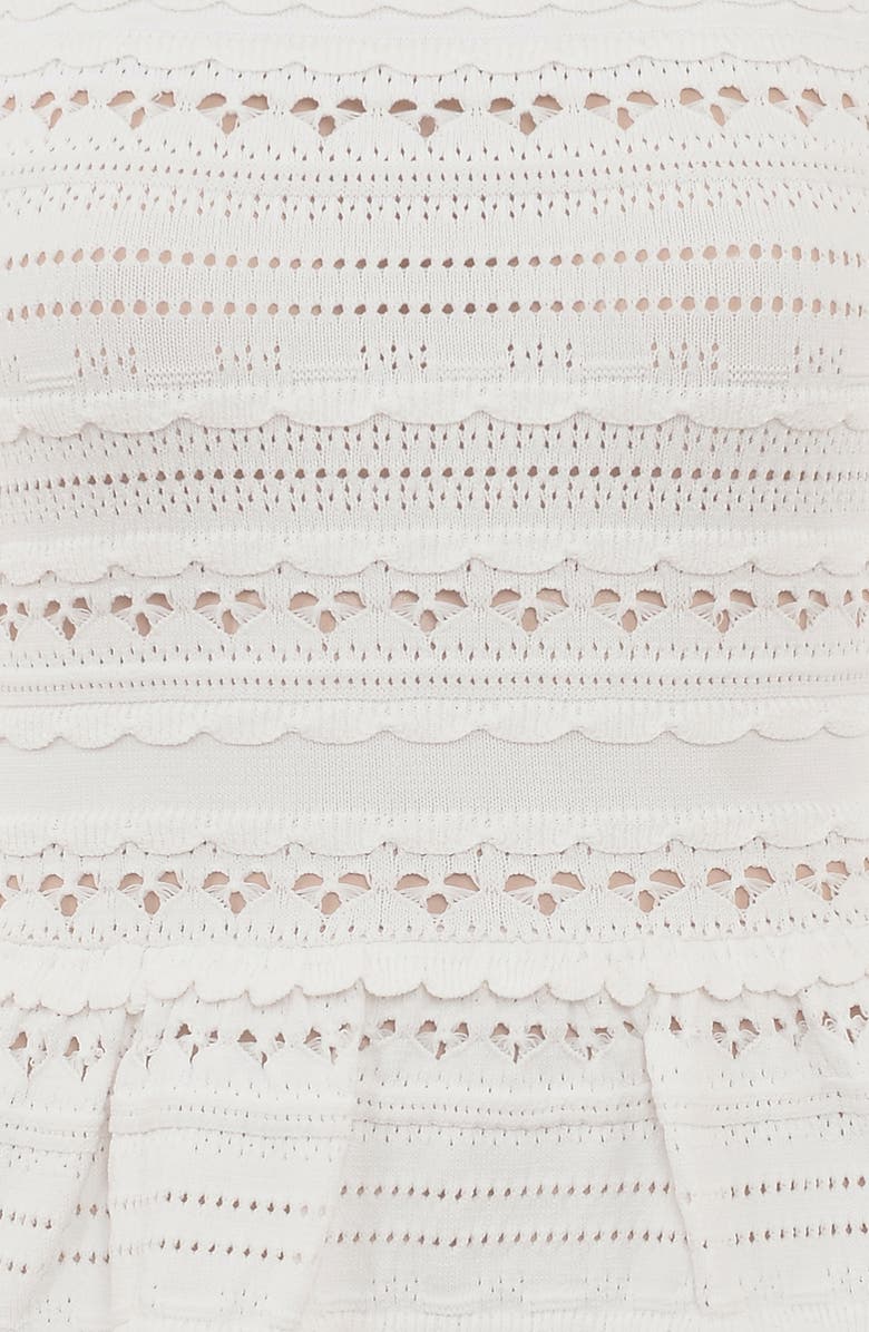 HOUSE OF CB Serafina Mixed Stitch Cocktail Mini Halter Dress, Alternate, color, White