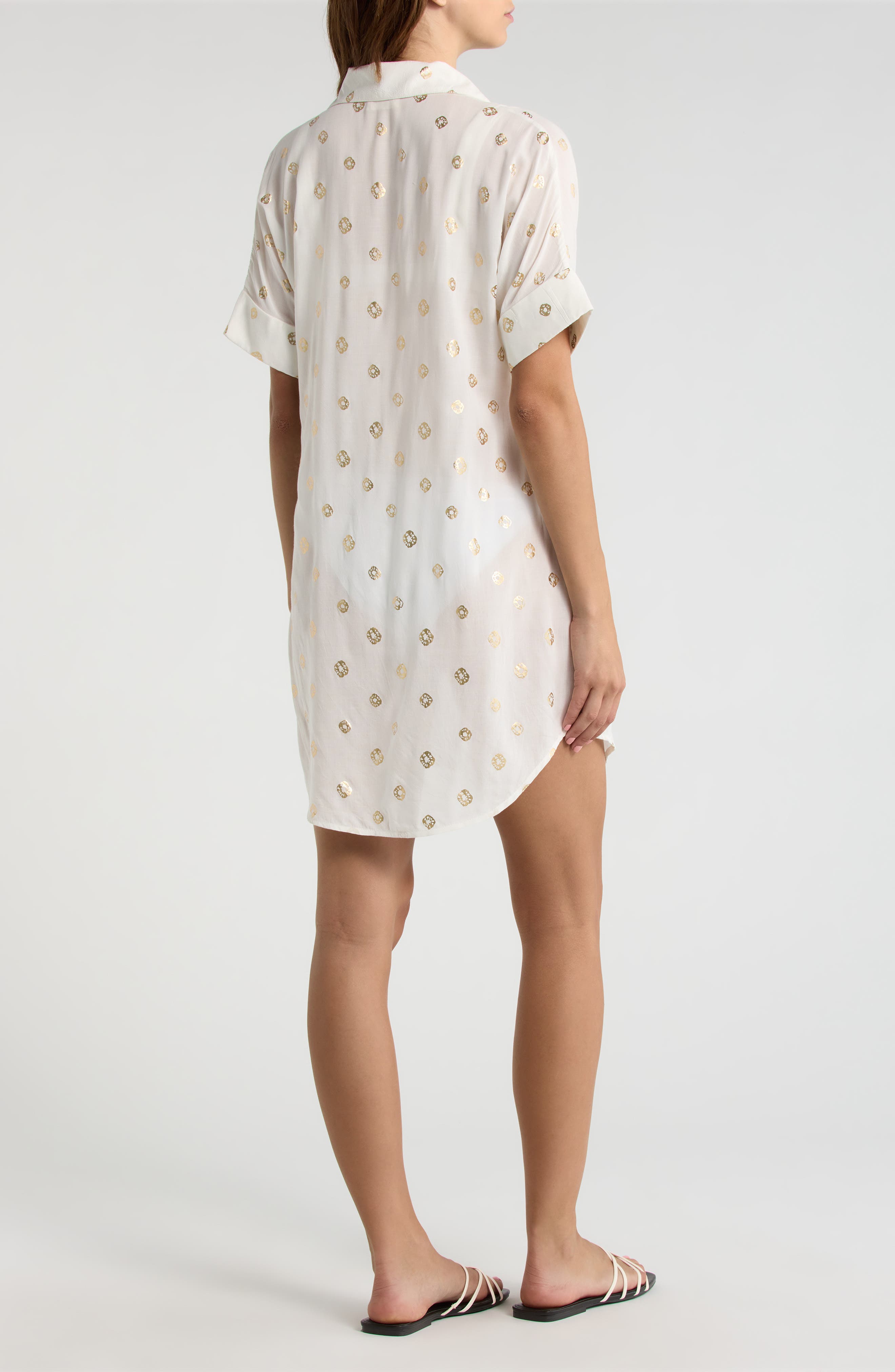 Metallic Dot Cover-Up Shirtdress - image 2