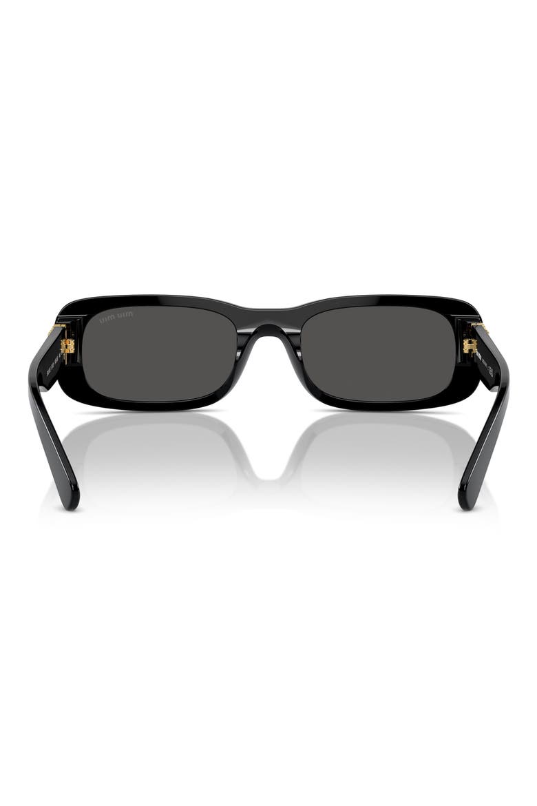 53mm Rectangular Sunglasses, Alternate, color, BLACK