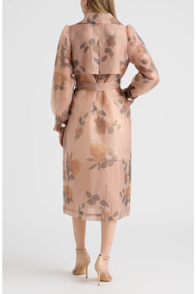 Floral Organza Trench Coat, Alternate, color, FLORAL