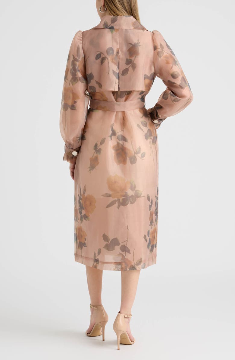 NVLT Floral Organza Trench Coat, Alternate, color, Floral