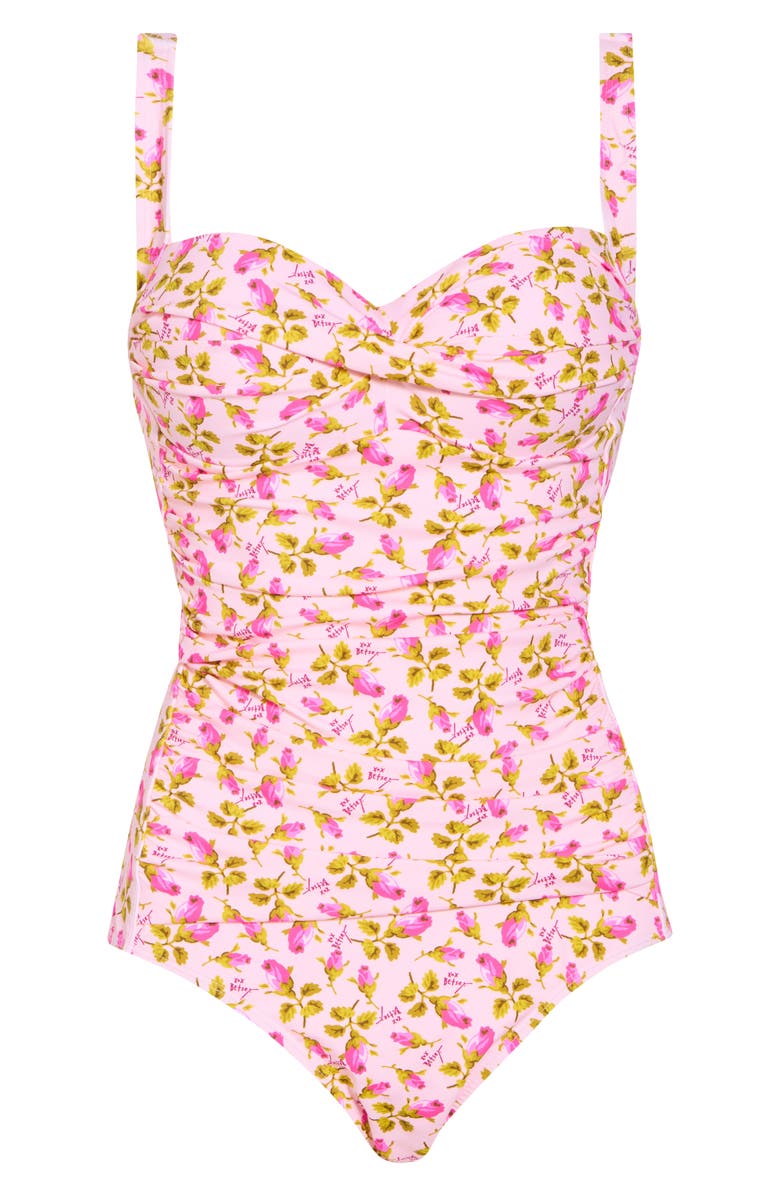 Betsey Johnson Bandeau One-Piece Swimsuit, Alternate, color, 