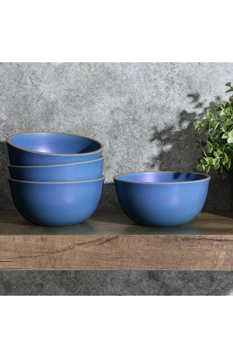 Gibson Home Rockabye 4 Piece 6.1 Inch Melamine Cereal Bowl Set, Alternate, color, Blue