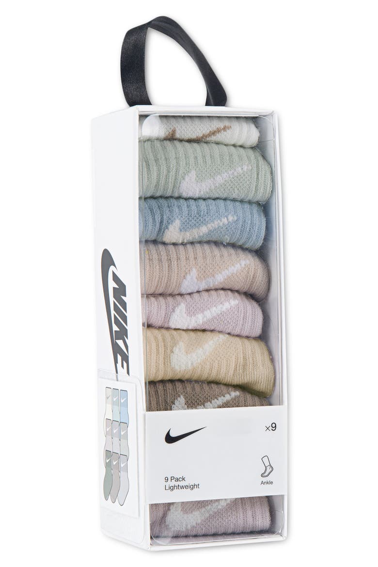 9-Pack Lightweight Ankle Socks, Alternate, color, SAIL