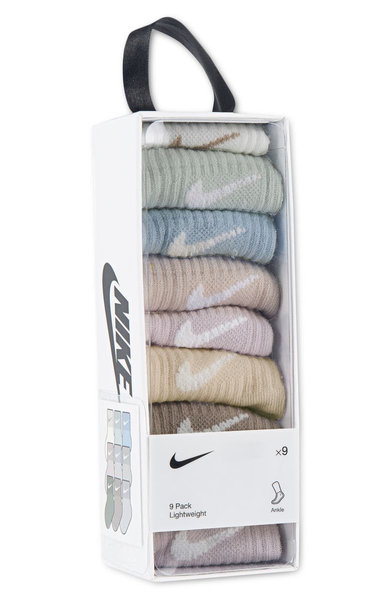 Nike 9-Pack Lightweight Ankle Socks, Alternate, color, Sail