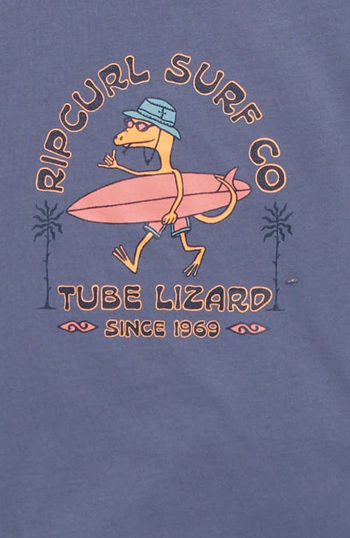 Rip Curl Kids' Grom Energy Lizard Cotton Graphic T-shirt In Vintage Navy