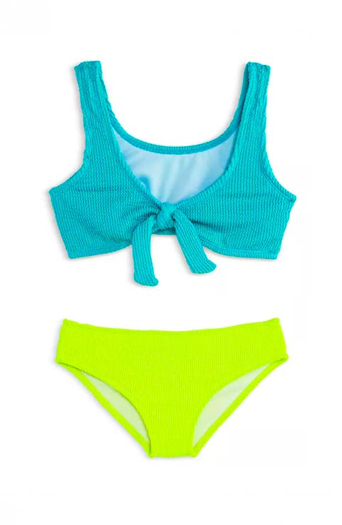 Crinkle Tie Two Piece Swimsuit