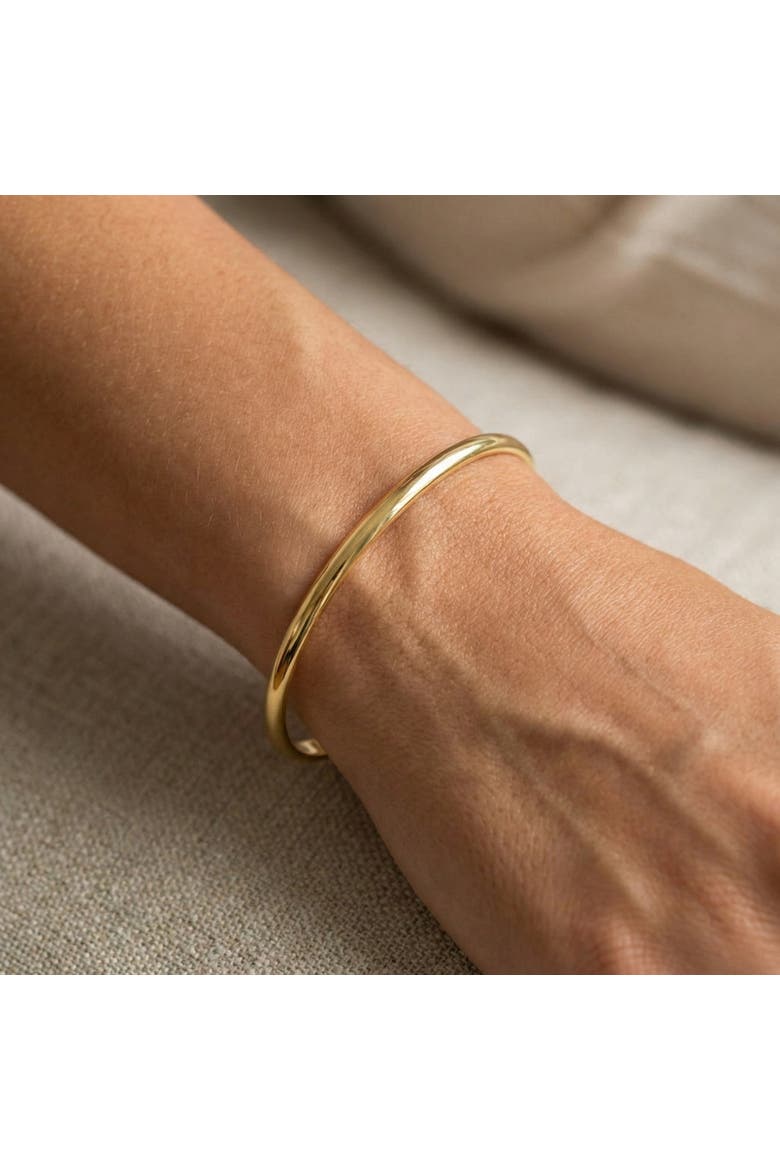 Heavy Weight 6MM 18k Gold Plated Bangle, Alternate, color, 18k Yellow Gold
