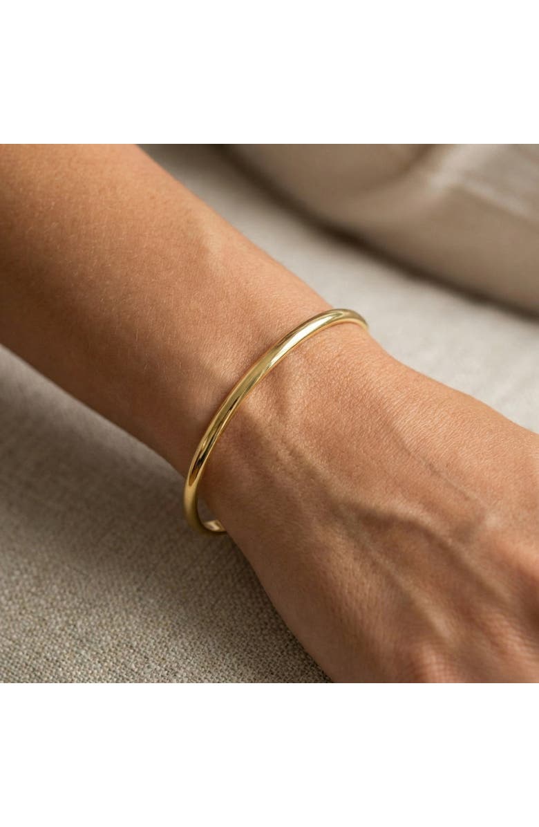 Bliss Diamond Heavy Weight 6MM 18k Gold Plated Bangle, Alternate, color, 18K Yellow Gold