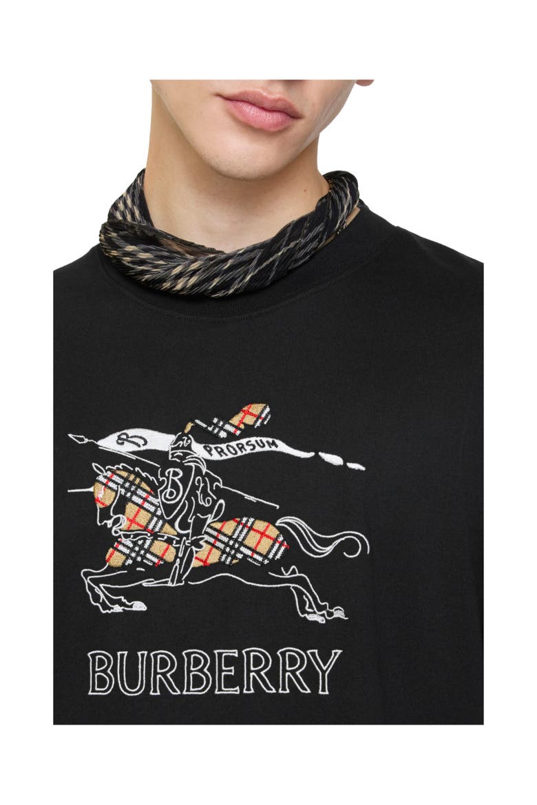 Knight Sketch Cotton T-shirt, Alternate, color, Black