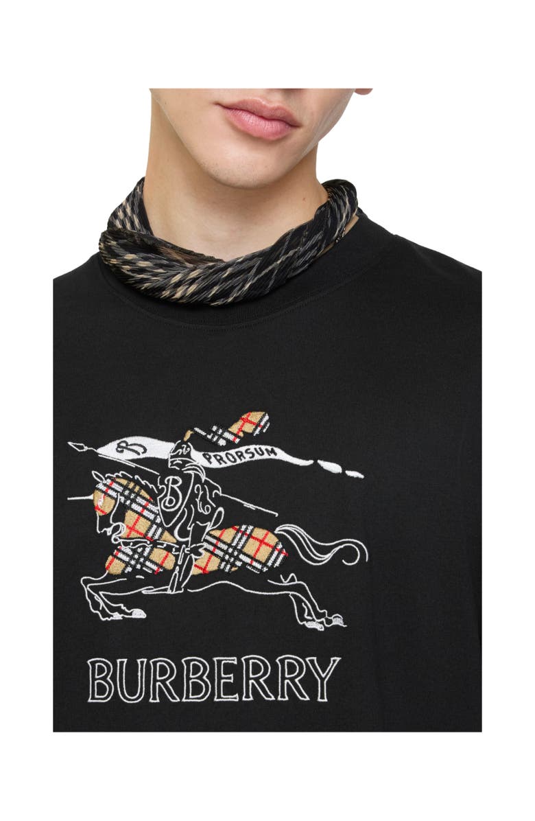 Burberry Knight Sketch Cotton T-shirt, Alternate, color, Black