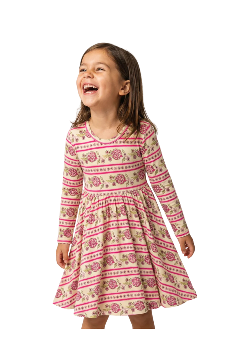 Motette Long Sleeve Twirl Dress, Alternate, color, Pomegranate Soiree