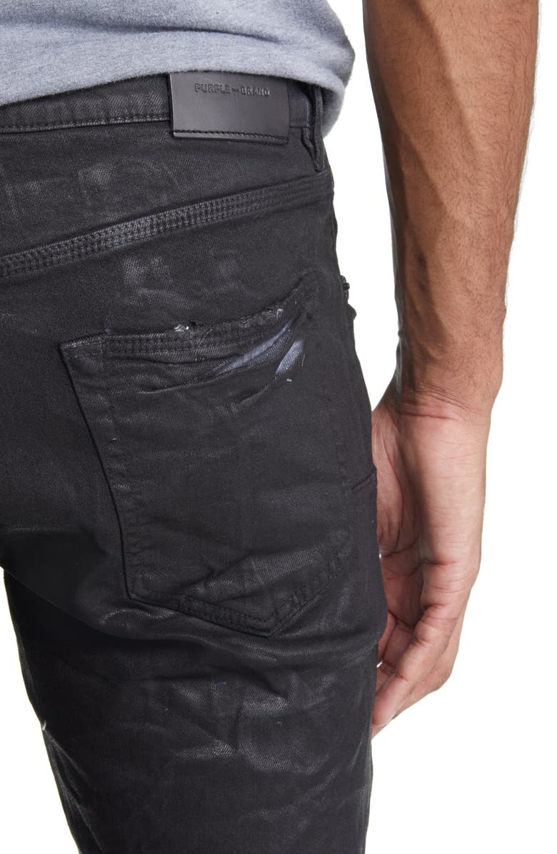 PURPLE BRAND Ripped Coated Skinny Jeans, Alternate, color, 