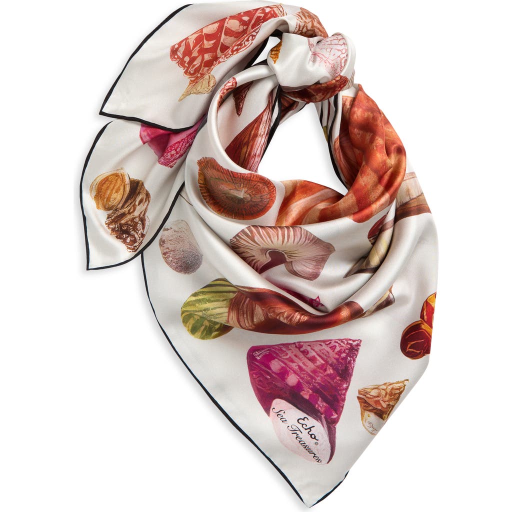 Echo Sea Treasures Silk Twill Scarf In Cream