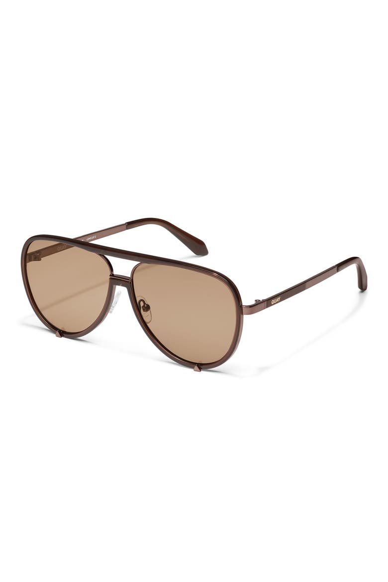 High Profile 60mm Gradient Aviator Sunglasses, Alternate, color, DARK BROWN/ TAN