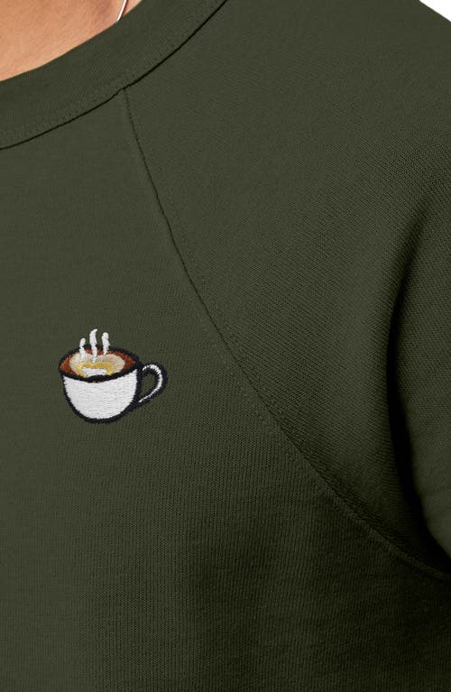 Dalix Cappuccino Fleece Sweatshirt In Military Green