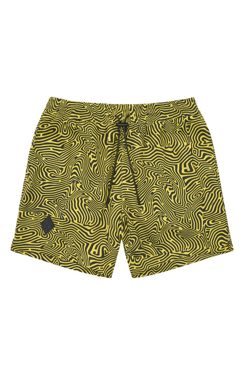 RtA Clyde Topography Pull-On Shorts, Main, color, Black Topography