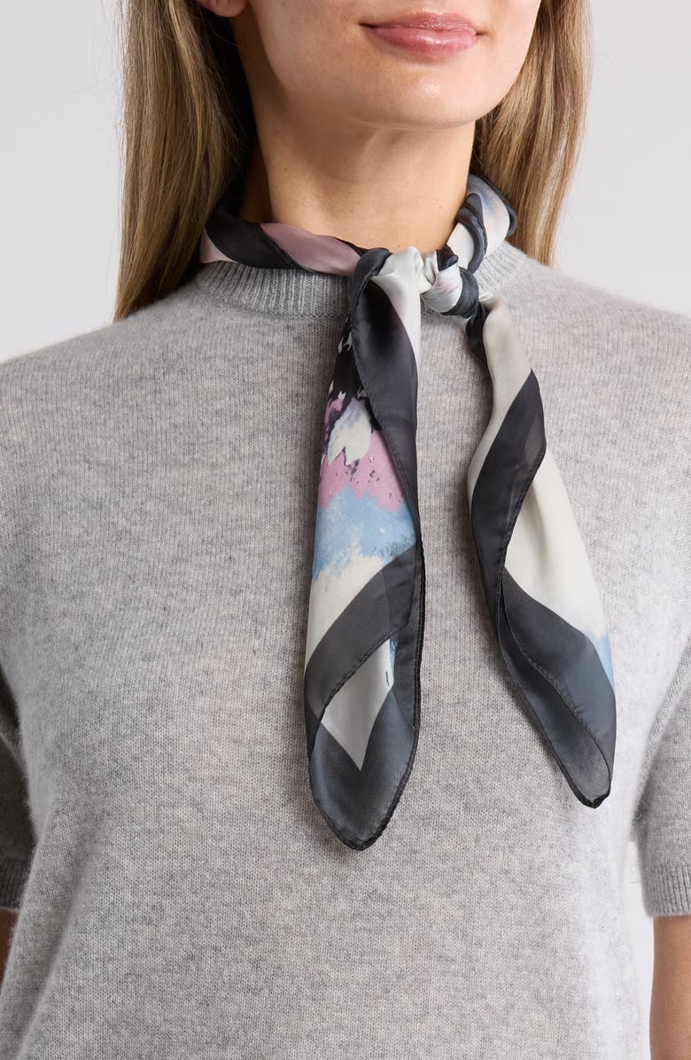 Vince Camuto Ink Blooms Square Scarf, Main, color,