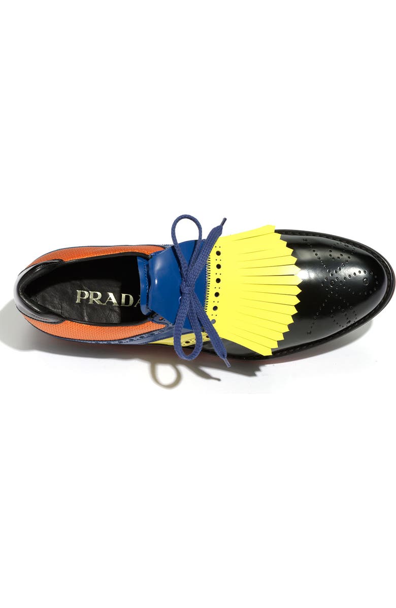 Prada Kilted Plain Toe Oxford, Alternate, color,