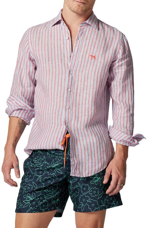 Mclean Park Stripe Linen Button-Up Shirt