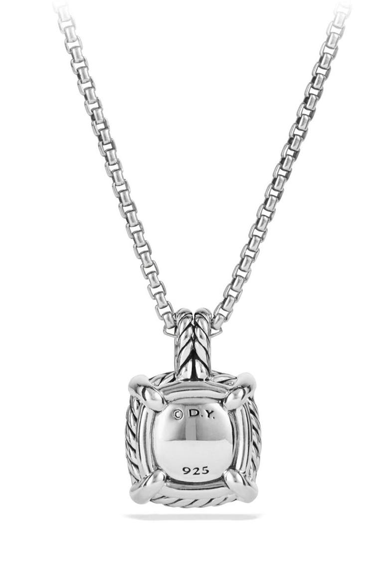 Châtelaine Small Pavé Bezel Pendant Necklace with Diamonds, Alternate, color, BLUE TOPAZ