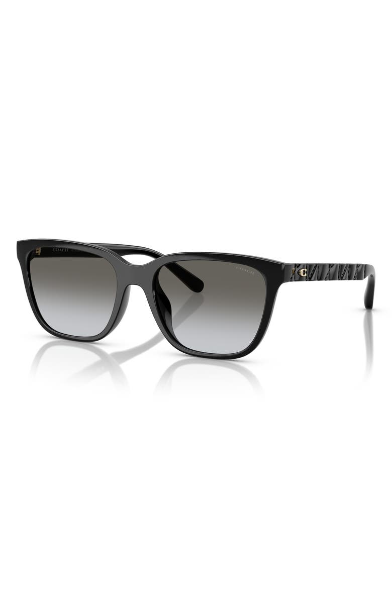 COACH 56mm Square Sunglasses, Alternate, color, Black / Grey Gradient