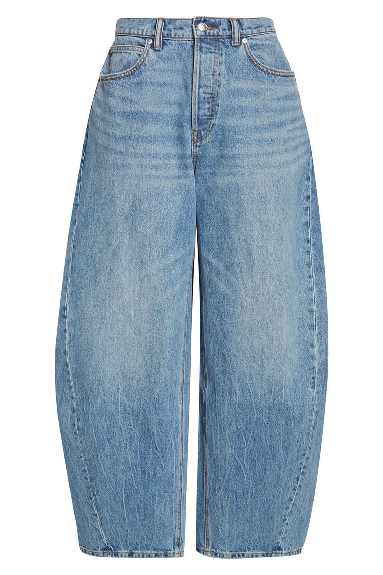 Blow Up Crystal Logo Balloon Leg Jeans, Alternate, color, VINTAGE LIGHT INDIGO