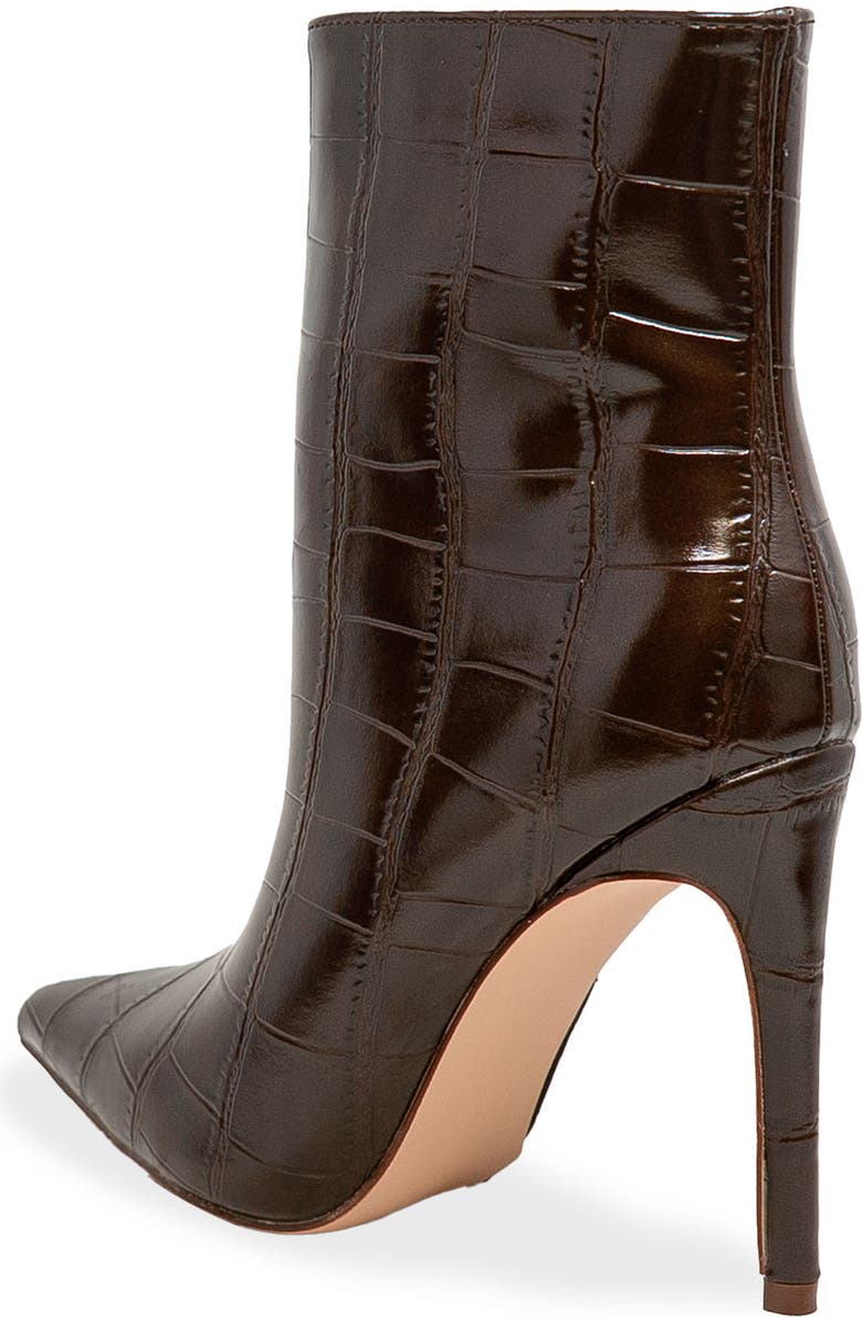 CHASE AND CHLOE Croc Embossed Bootie, Alternate, color, Brown Croc