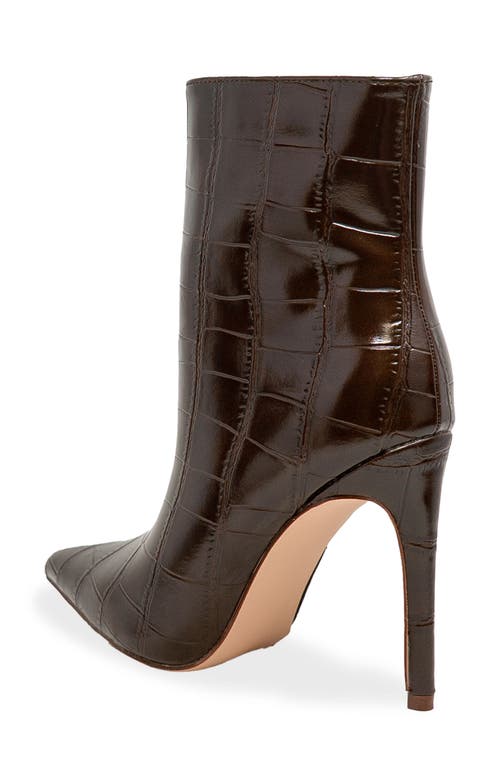 Chase & Chloe Chase And Chloe Croc Embossed Bootie In Brown