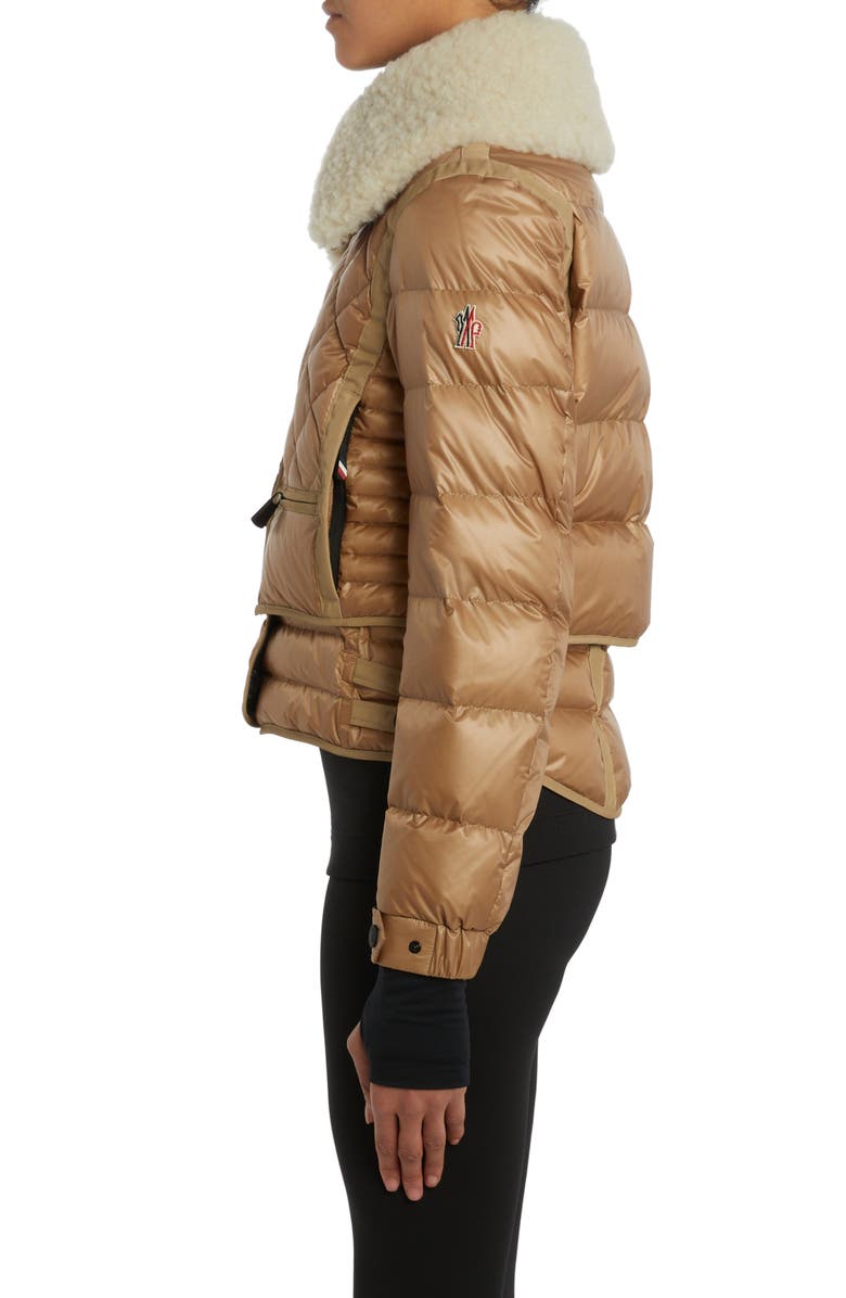 Moncler Grenoble Chaviere Quilted Down Jacket with Genuine Shearling Trim, Alternate, color, 