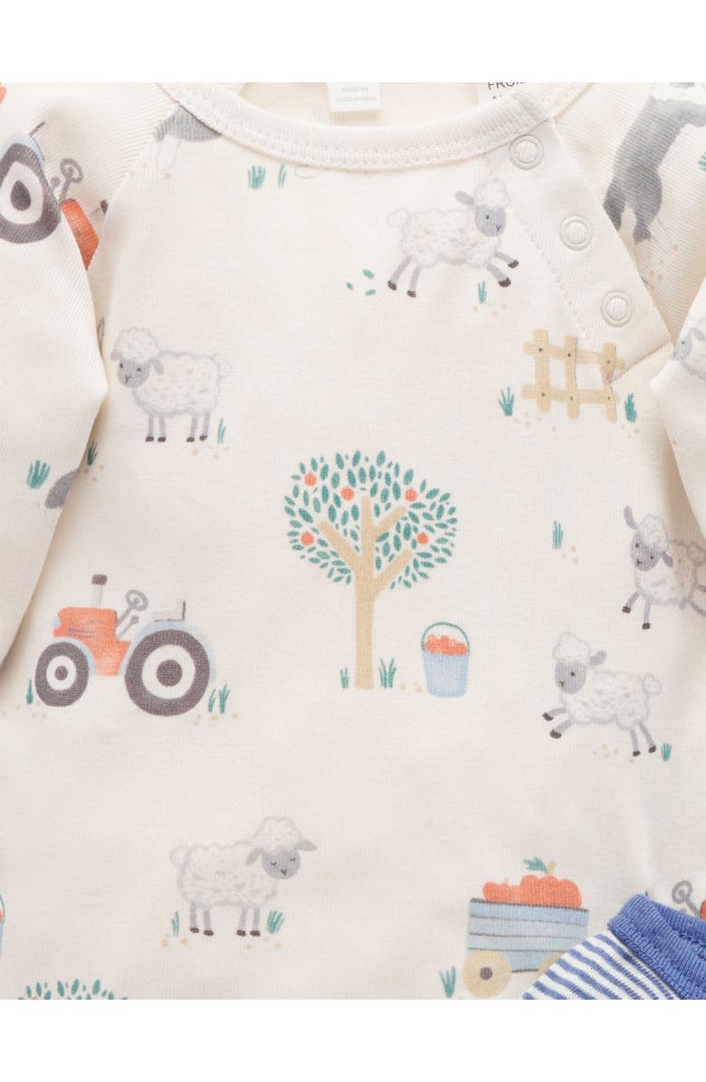 Purebaby 2 Pack Bodysuit, Alternate, color, Herding Sheep Print
