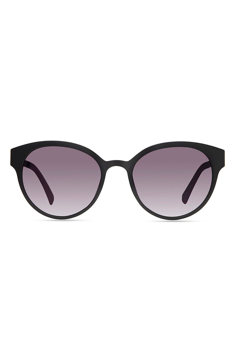 Eco Avala 53mm Polarized Round Sunglasses, Main, color, Black