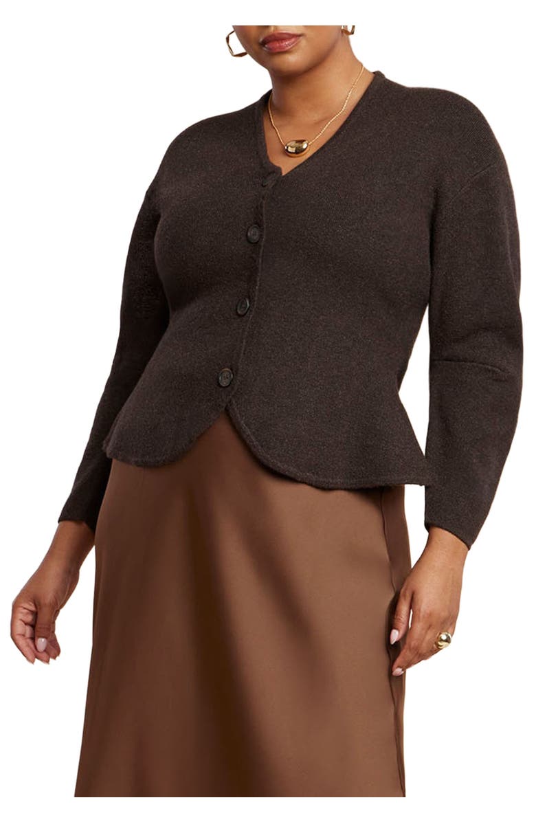 ELOQUII Structured Lurex Cardigan, Main, color, 