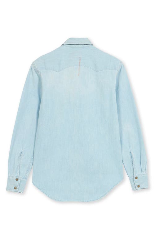 Fortela Elpasoj Texan Bleach Wash Denim Shirt In Blue