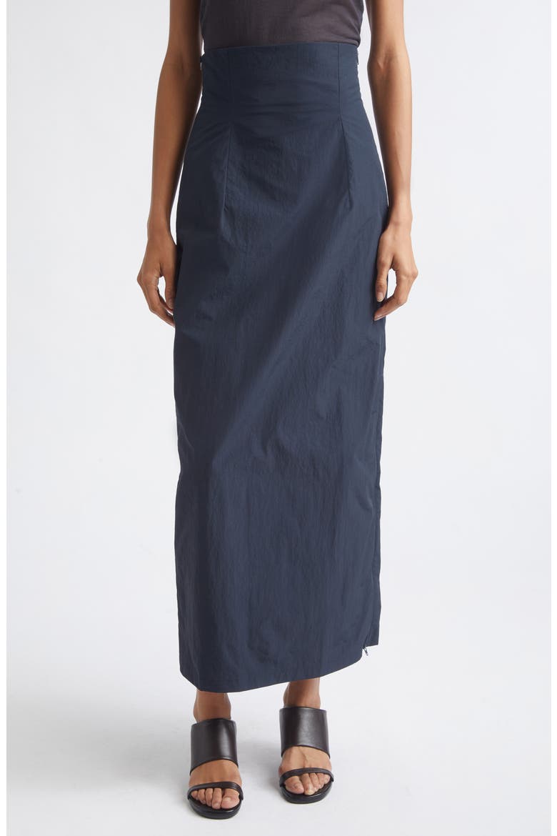 Fosca Adjustable Recycled Nylon & Organic Cotton Skirt, Main, color, NAVY