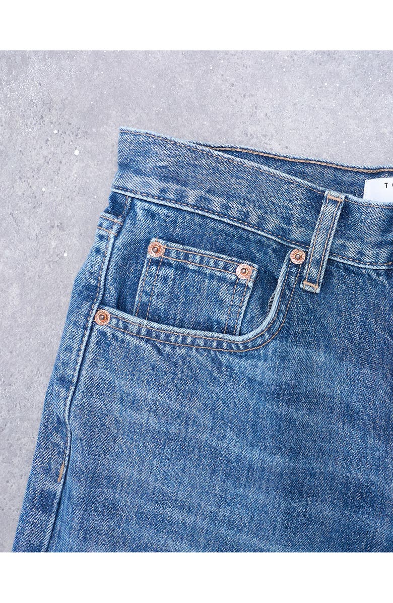 Topshop Low Rise Straight Leg Jeans, Alternate, color, Medium Blue