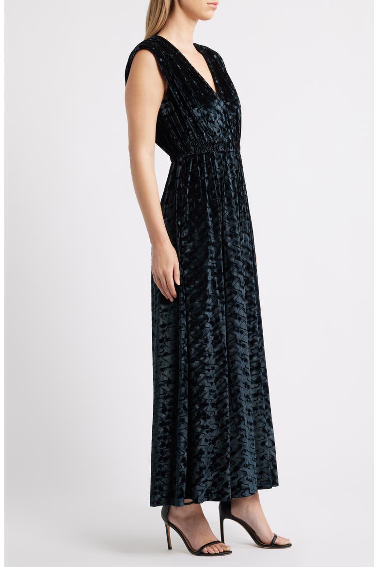 The Marley Texture Velvet Maxi Dress, Alternate, color, RICH BLACK